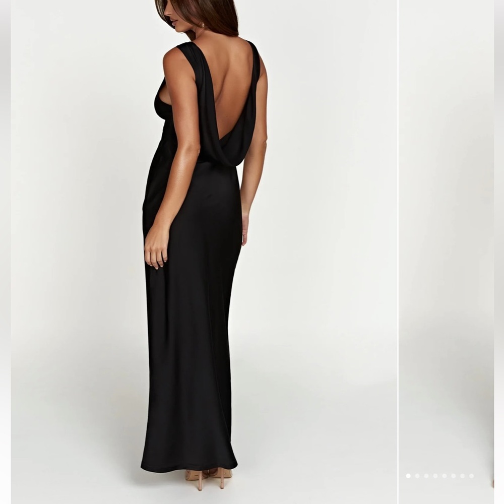 Silk Black backless dress